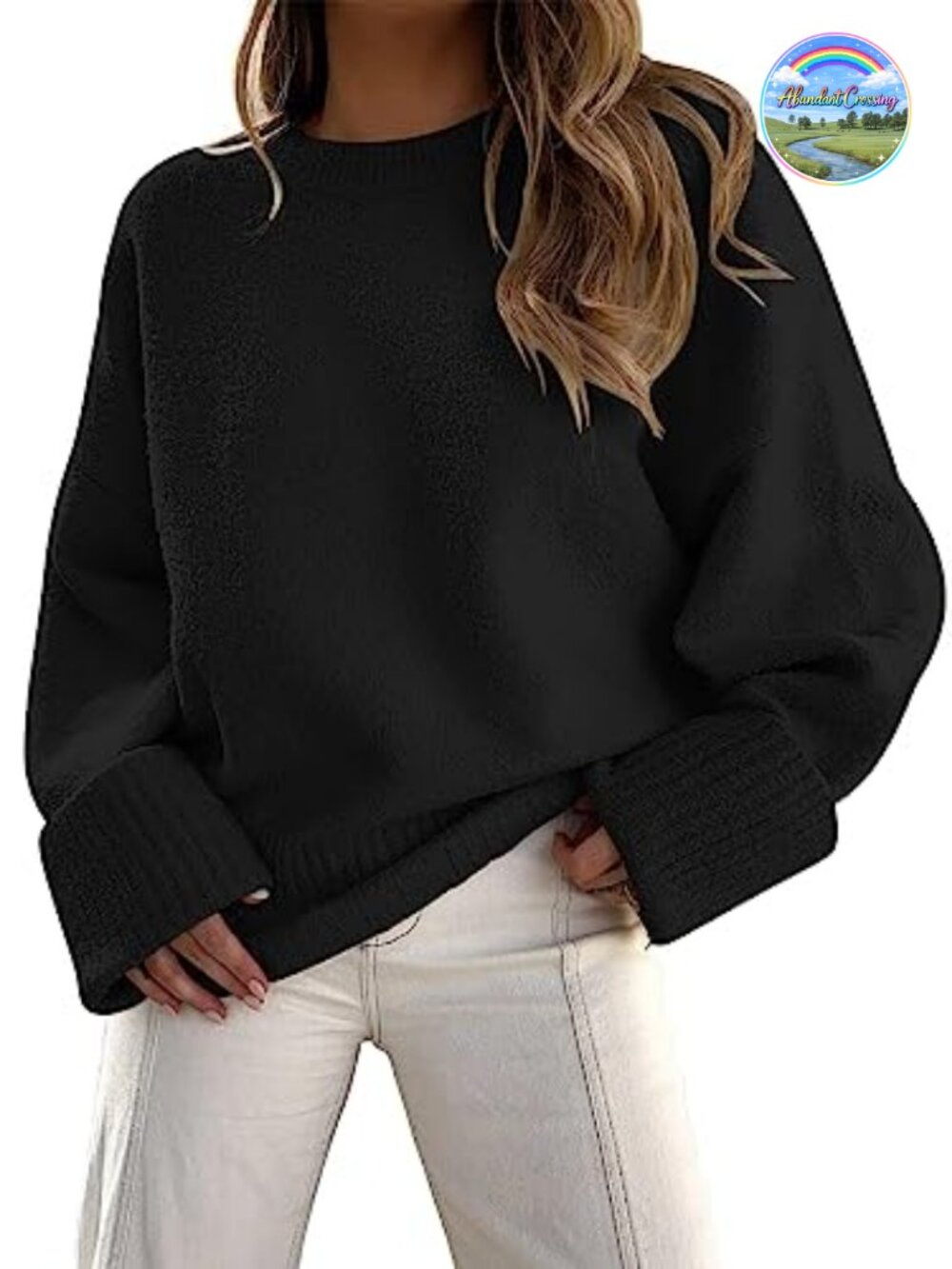 Oversized Warm Cozy Knit Sweater Pullover Fuzzy Ribbed Fall Winter